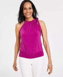 INC International Concepts Tie-Neck Halter Top at Macys